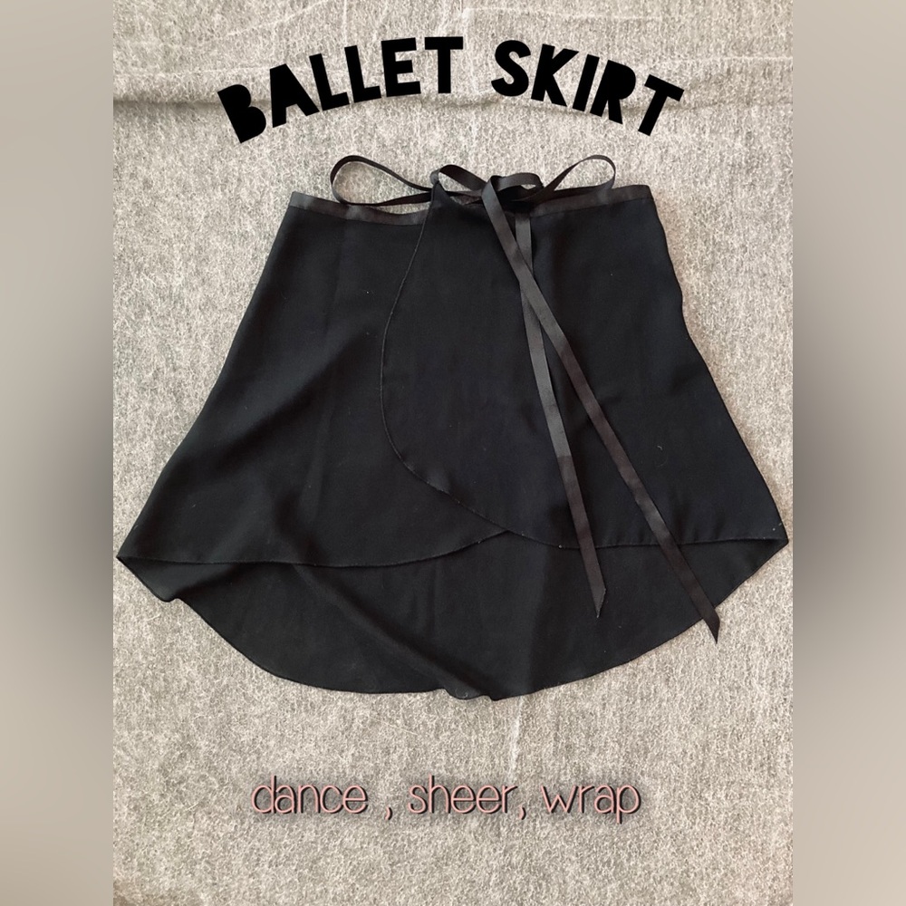 🖤 Sheer Black Wrap Ballet Skirt with Ribbon Tie ♠️